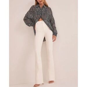 Favorite Daughter Jeans Valentina Bootcut Super High Rise Mini Bootcut Bone